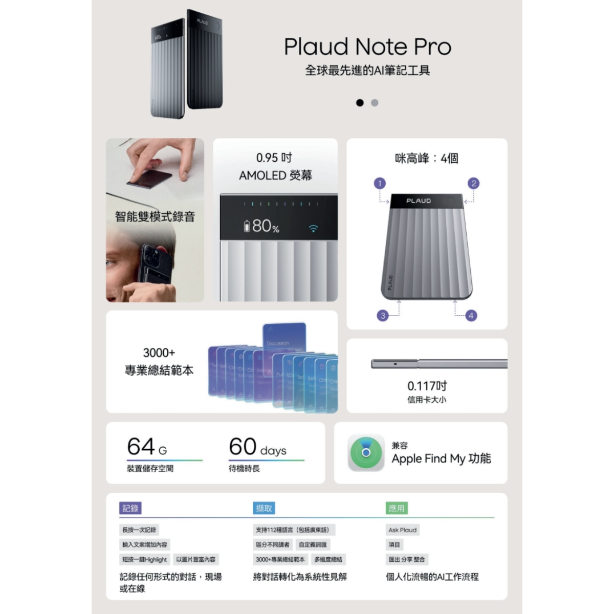 PLAUD NOTE Pro AI card voice recorder